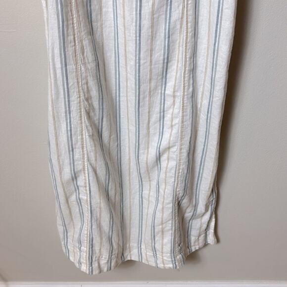 NWT Madewell Linen Cotton Princess-Seamed Midi Dress in Desert Dune Stripe - Picture 8 of 15